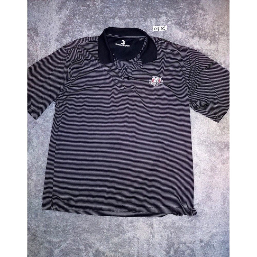 Pebble Beach Golf Polo US Open 2010 Striped XL RN# 91870 Athletic Casual Sporty